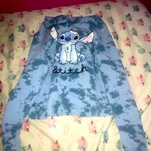 Super cute blue comfy tye dye hoodie with stitch!